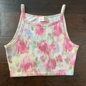 Beach Riot Floral Crop Tank Top